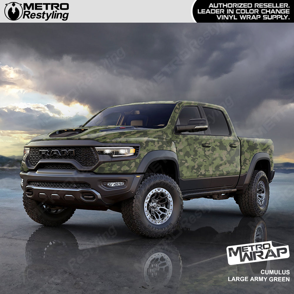 Cumulus Army Green Camo vinyl truck wrap
