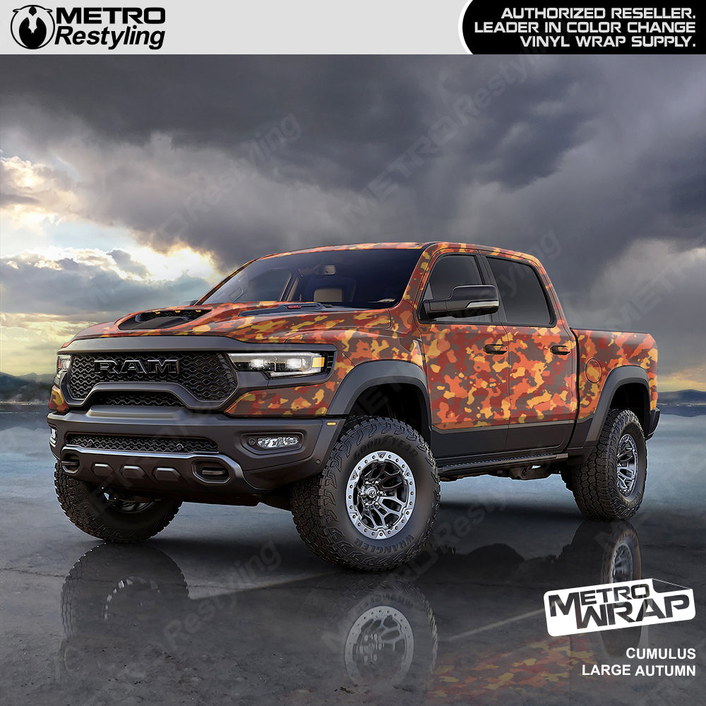 Cumulus Autumn Camo vinyl truck wrap