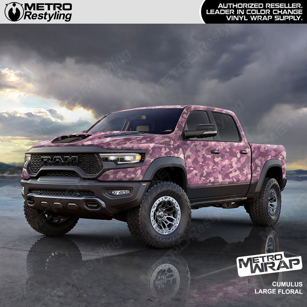 Cumulus Floral Camo vinyl truck wrap