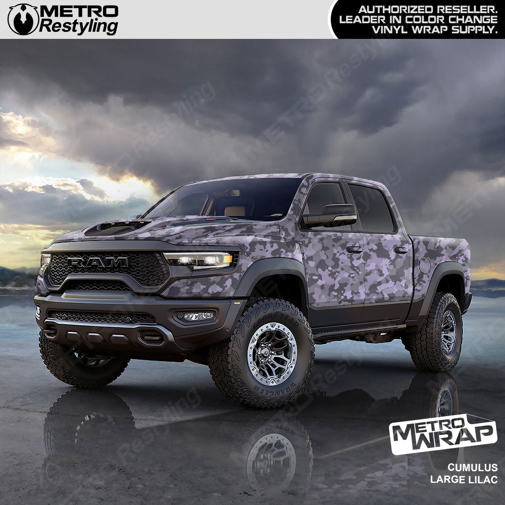 Cumulus Lilac Camo vinyl truck wrap