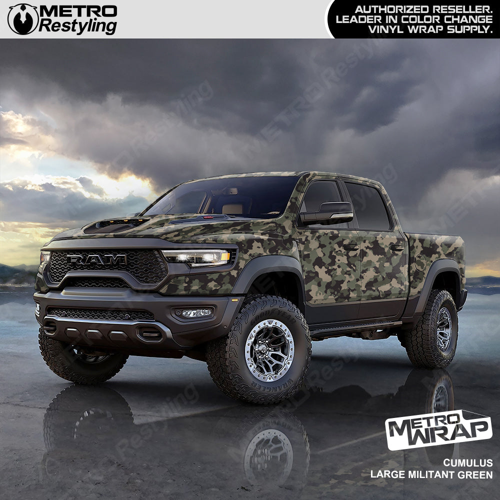 Cumulus Militant Green Camo vinyl truck wrap
