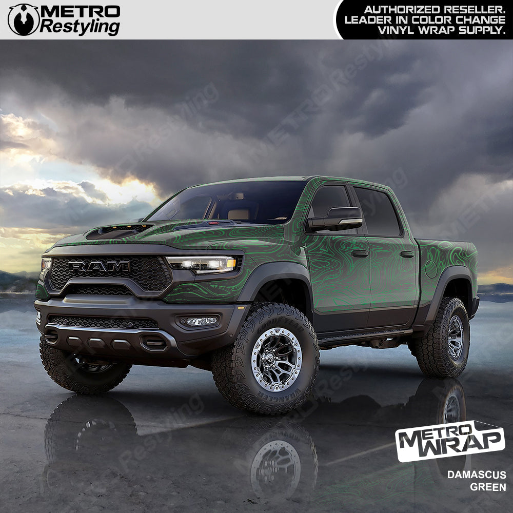Damascus Green Camo vinyl truck wrap