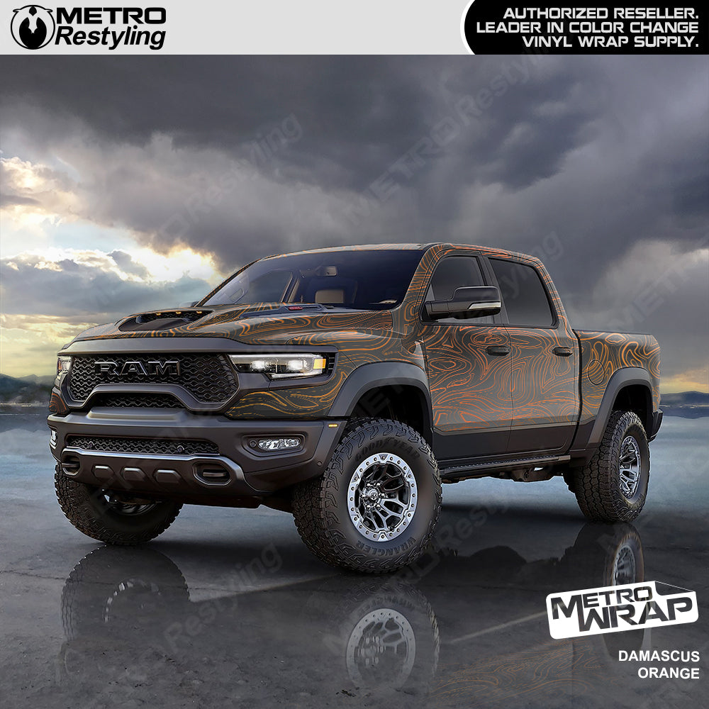 Damascus orange vinyl truck wrap