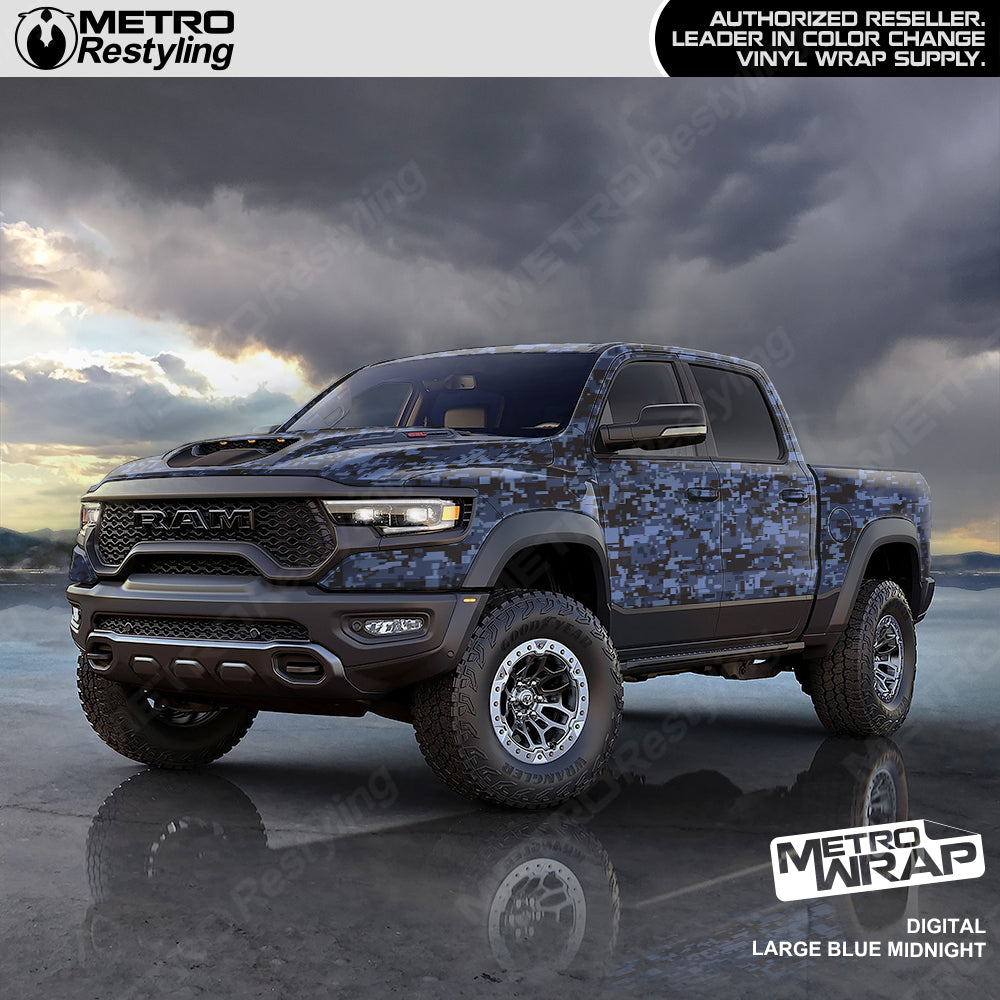 Digital Blue Midnight Camo Vinyl Truck Wrap