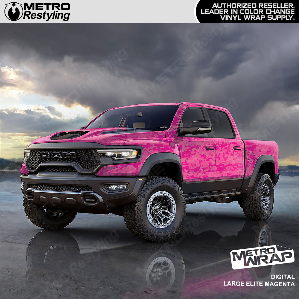 Digital Magenta Camo Vinyl Truck Wrap