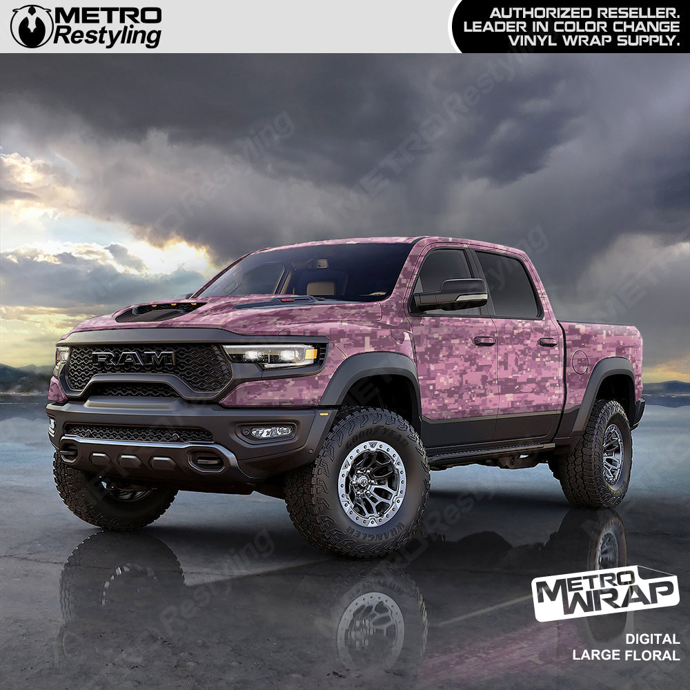 Digital Floral Camo vinyl truck wrap