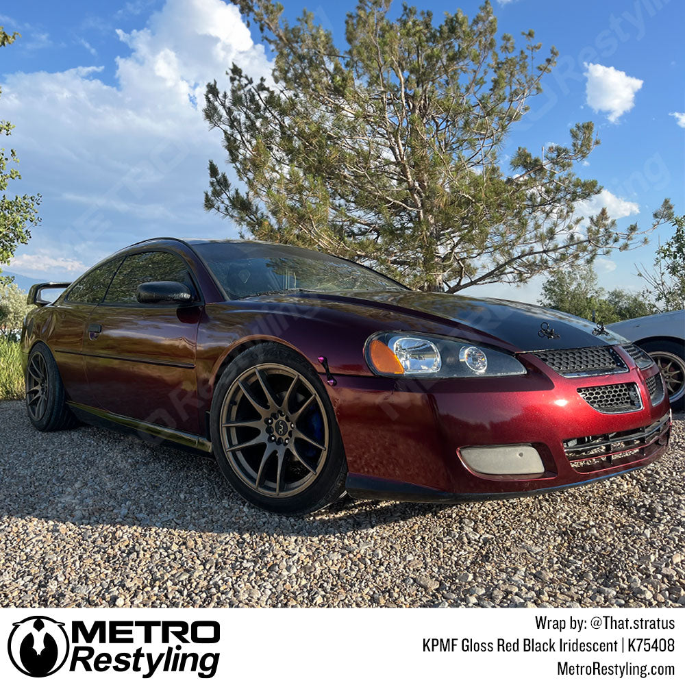 red black vinyl car wrap