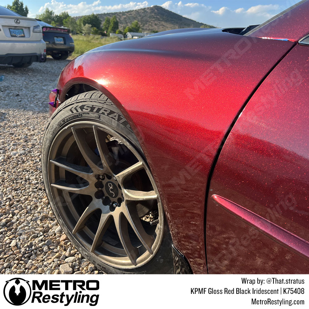 black red vinyl car wrap