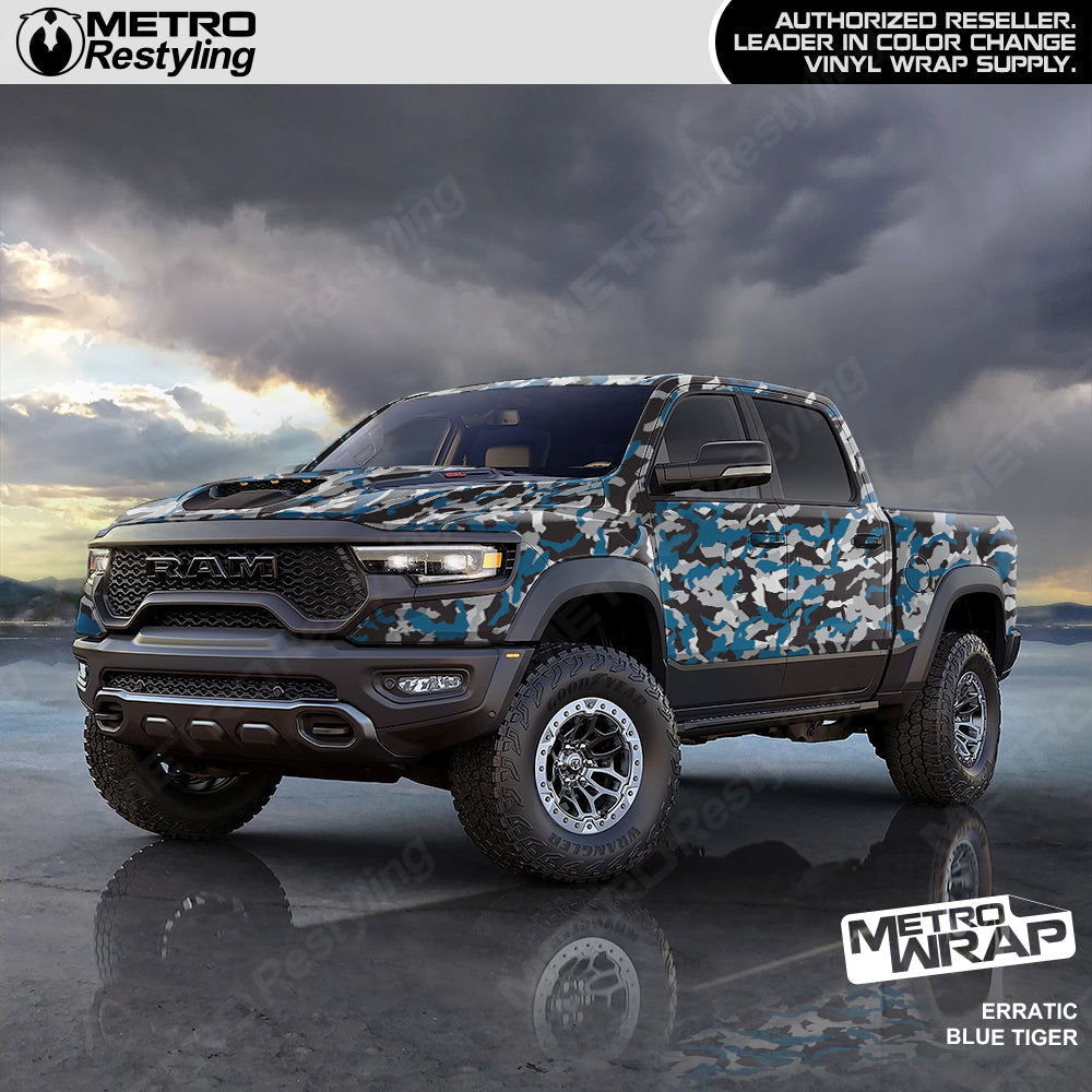 blue tiger camo vinyl wrap