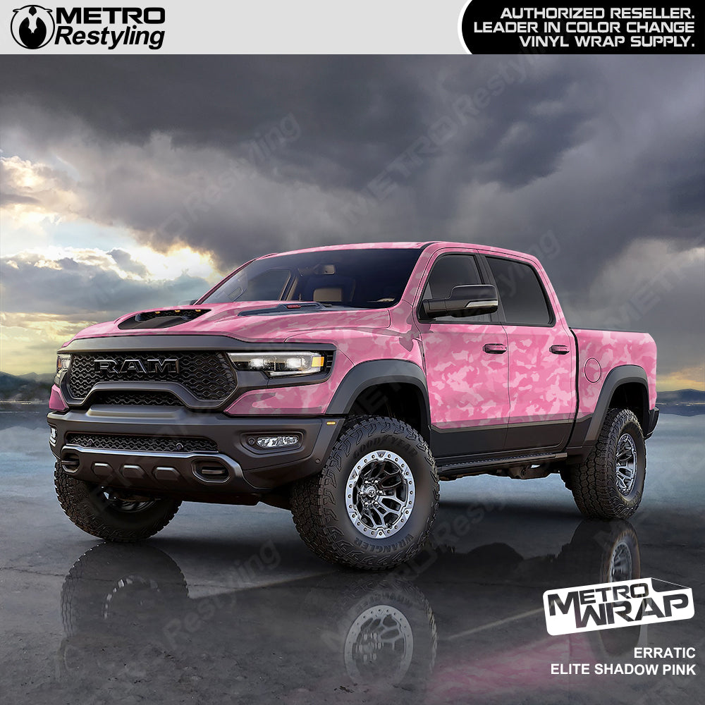 shadow pink camo truck vinyl wrap