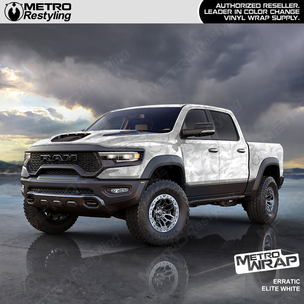 white camo truck vinyl wrap