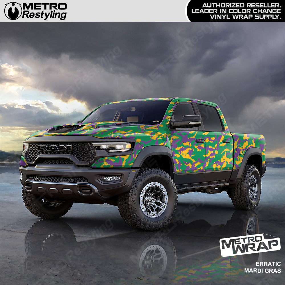 Mardi Gras Camo Vinyl Truck Wrap