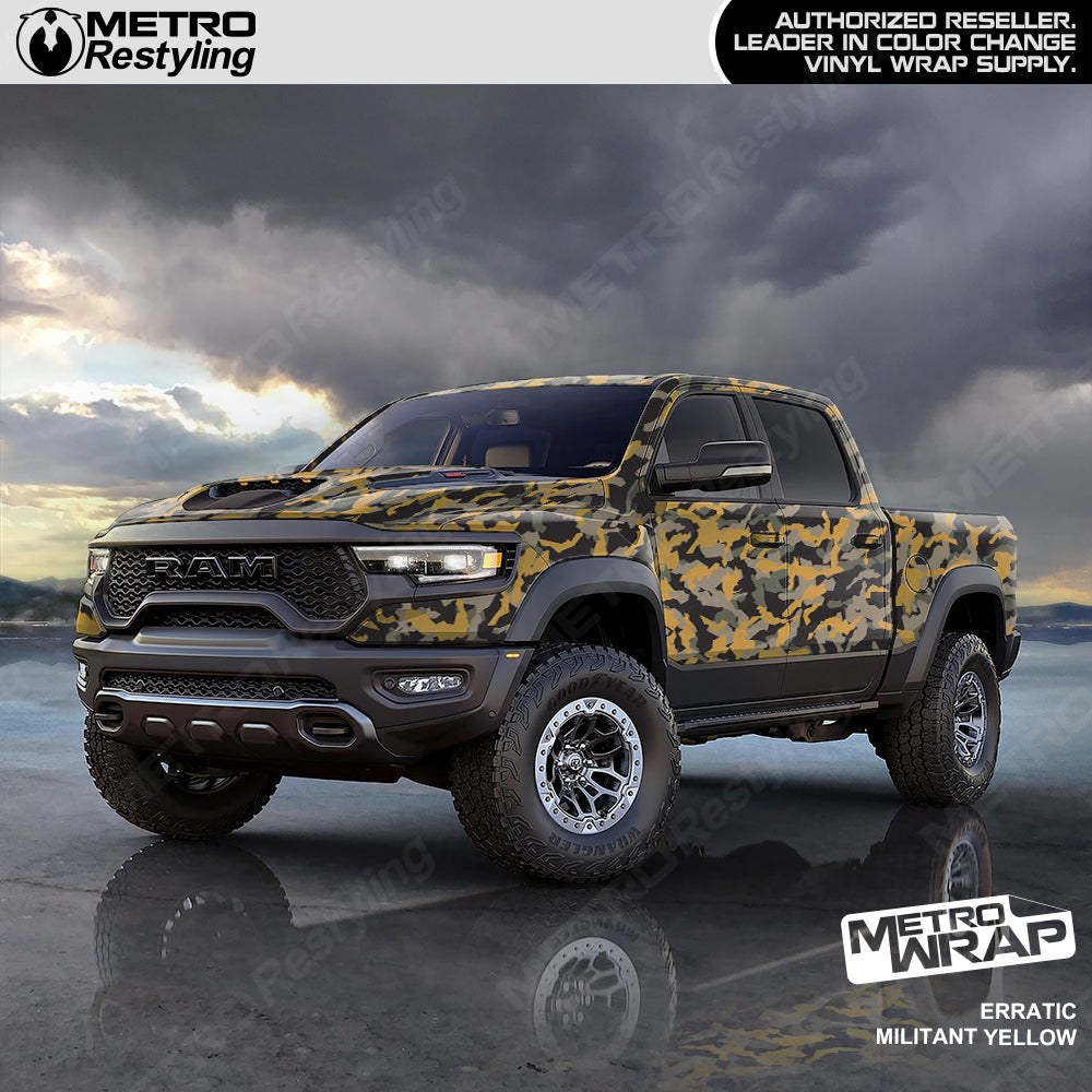 Militant Yellow Camo vinyl truck wrap