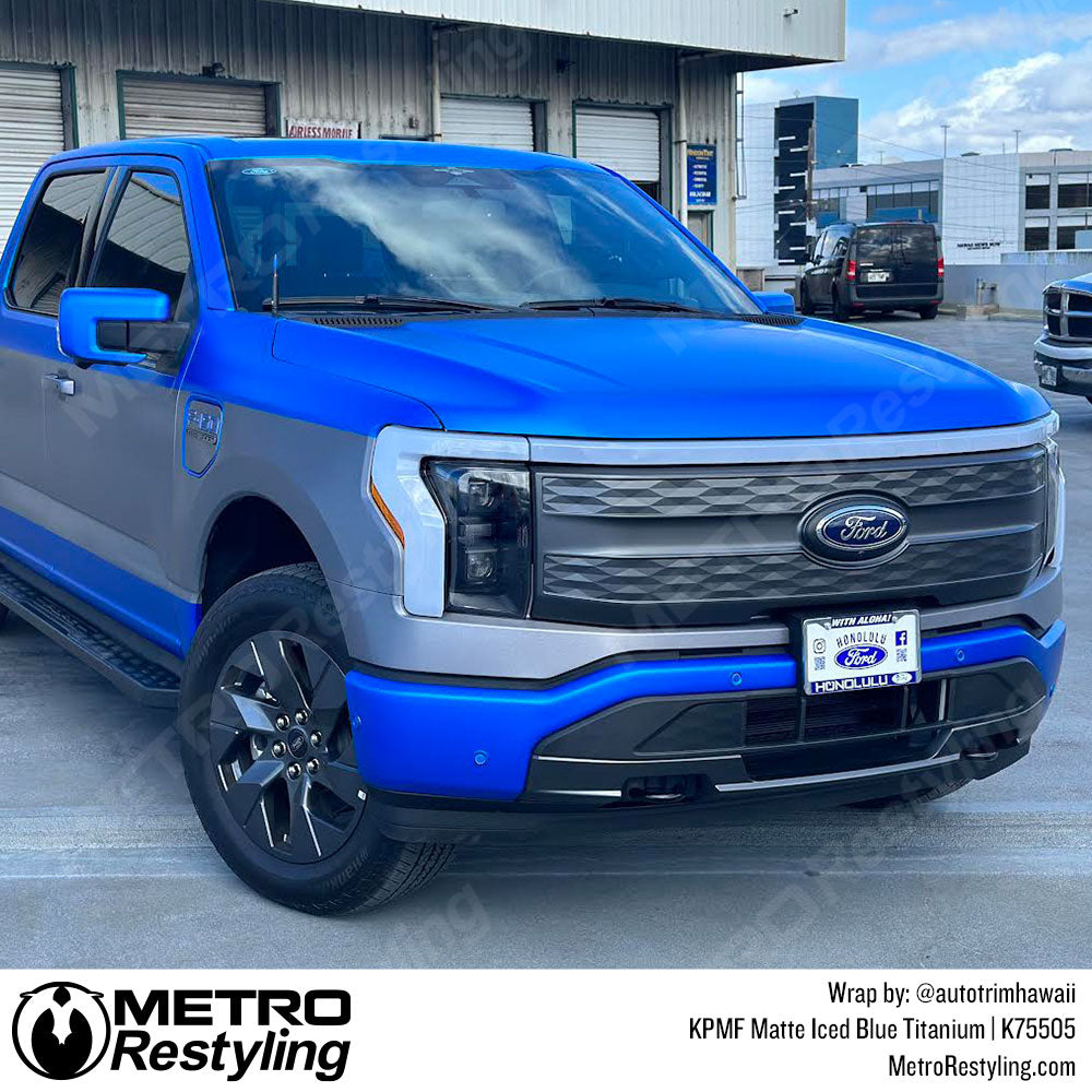 matte iced blue ford lightning wrap