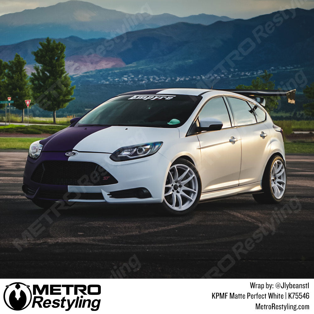 perfect white vinyl wrap car