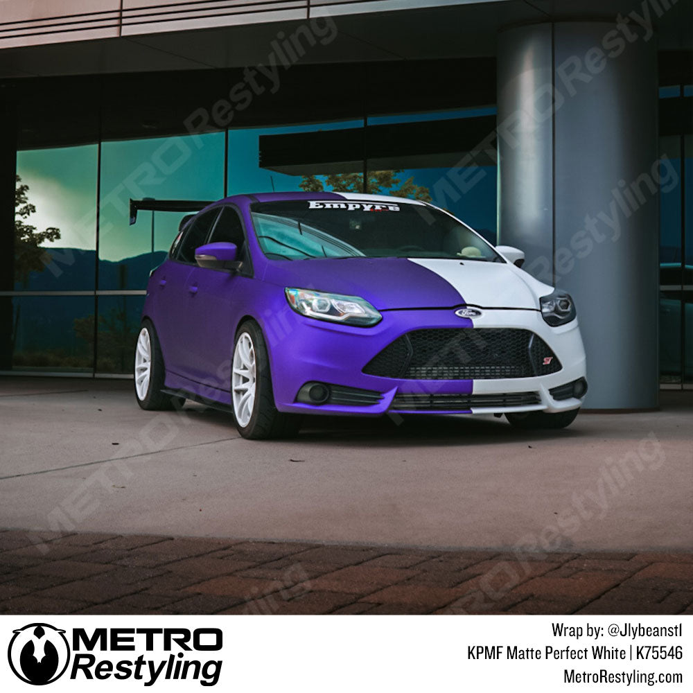 white vinyl wrap car