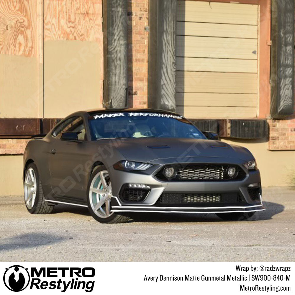 ford mustang matte gunmetal vinyl wrap