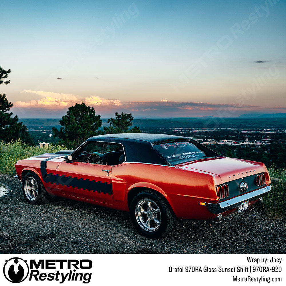 orange Vinyl Wrap Mustang