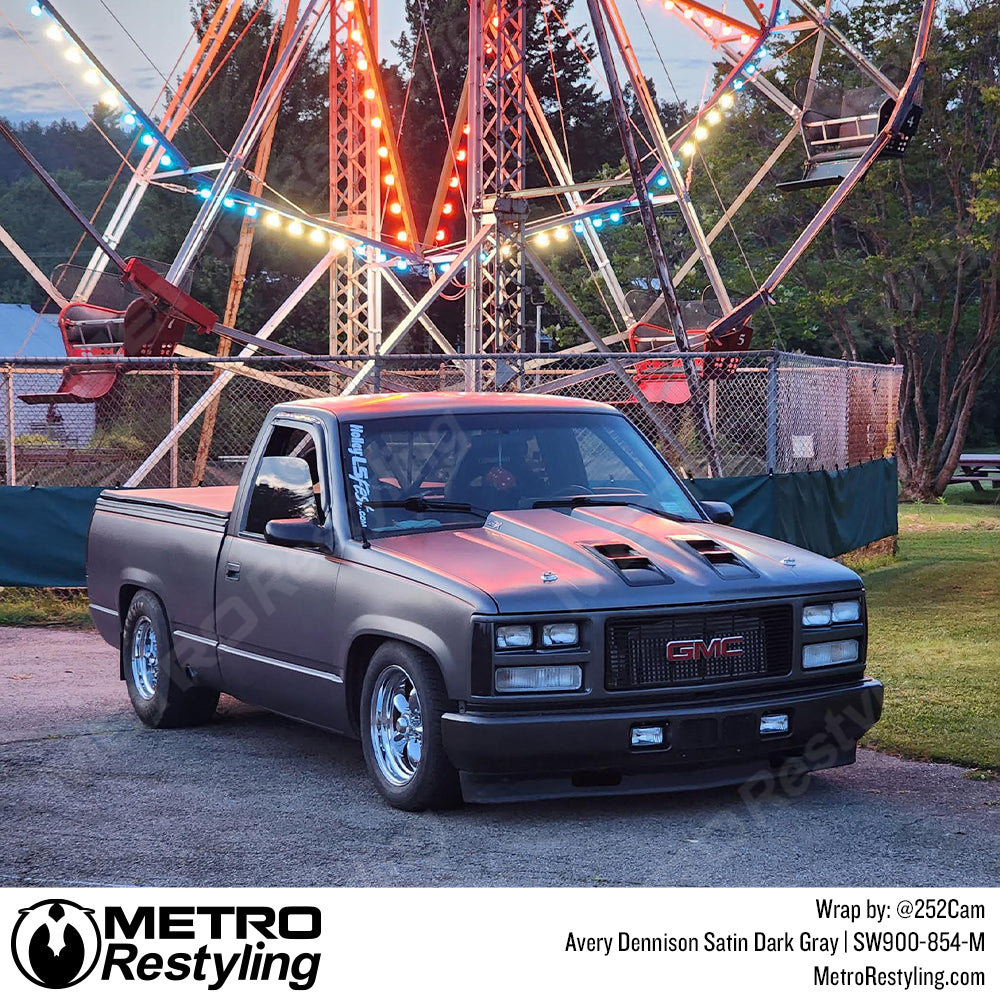 grey vinyl truck wrap