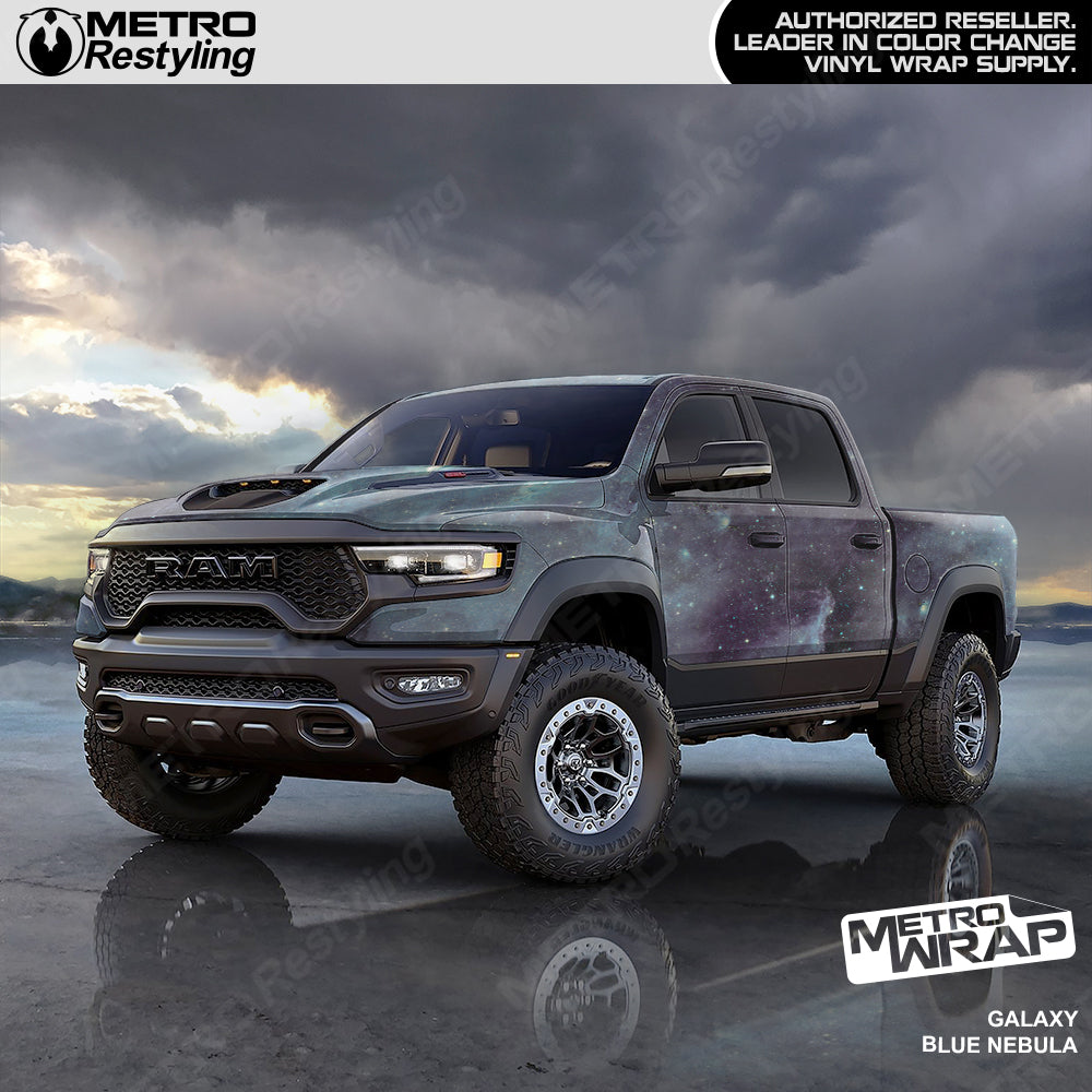 blue nebula vinyl truck wrap