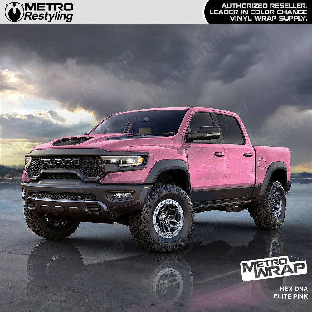 hex dna elite pink truck vinyl wrap