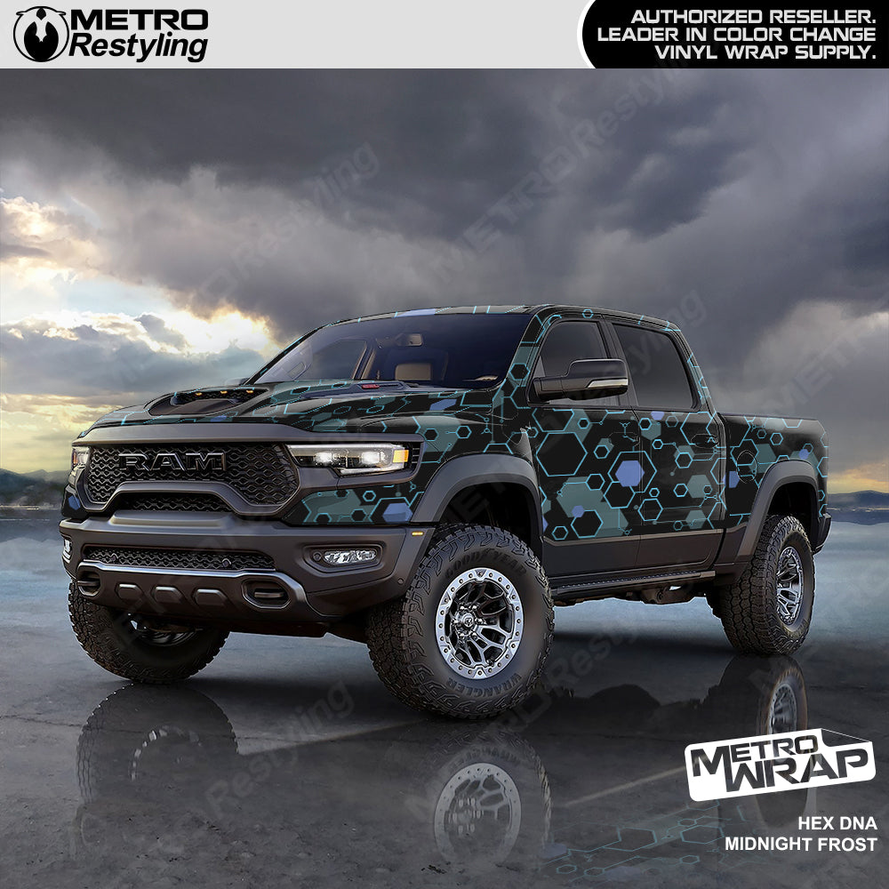 midnight frost hex dna vinyl truck wrap