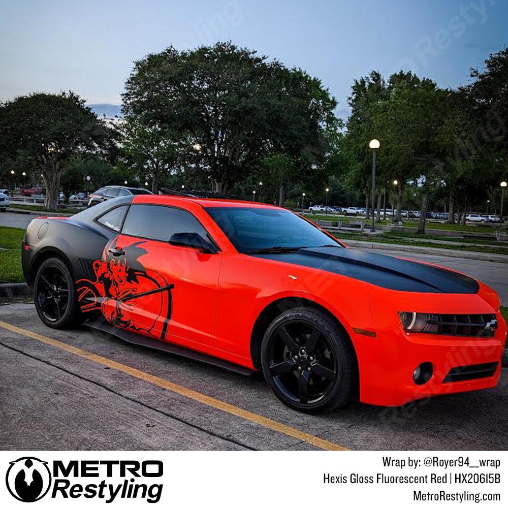 Vinyl Wrapped Gloss Fluorescent Red