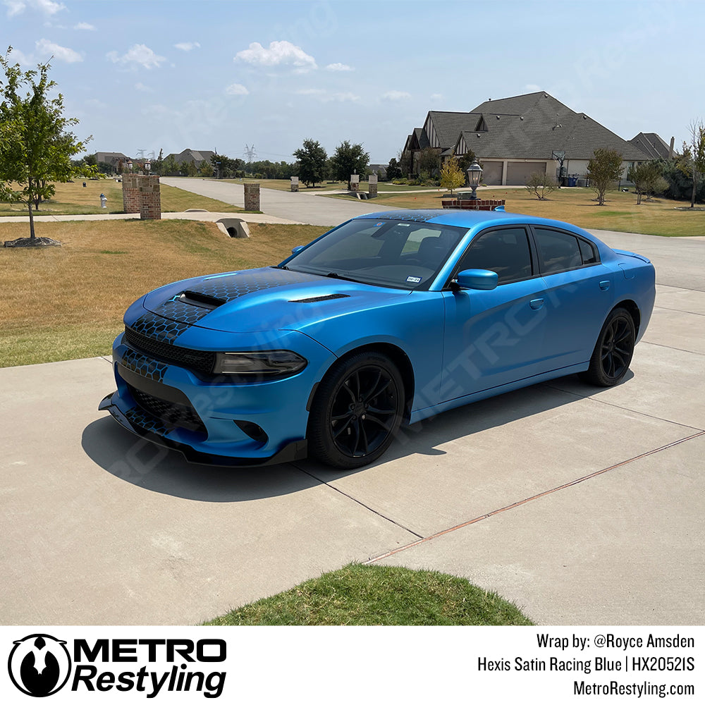 Racing Blue Light Blue Dodge Charger Vinyl Wrap