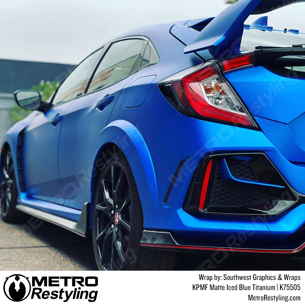 Matte Iced Blue Titanium vinyl Car Wrap