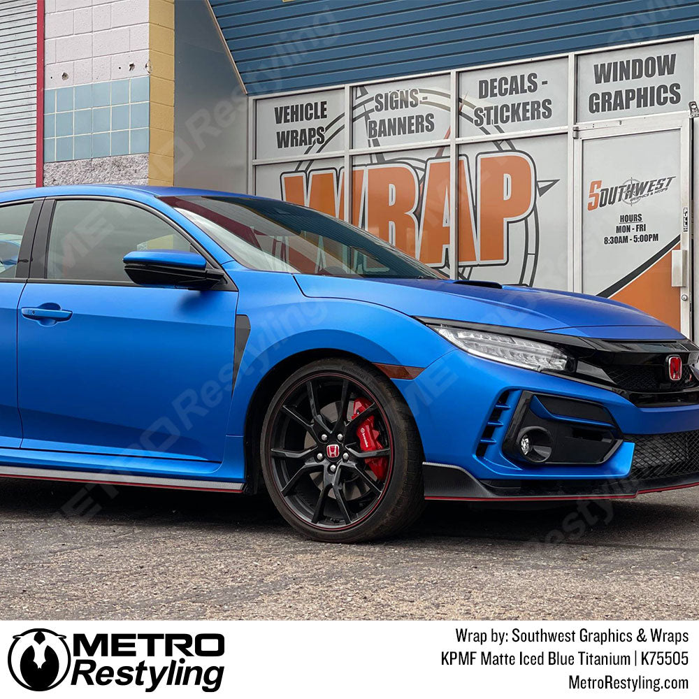 Matte Iced Blue Titanium vinyl Car Wrap