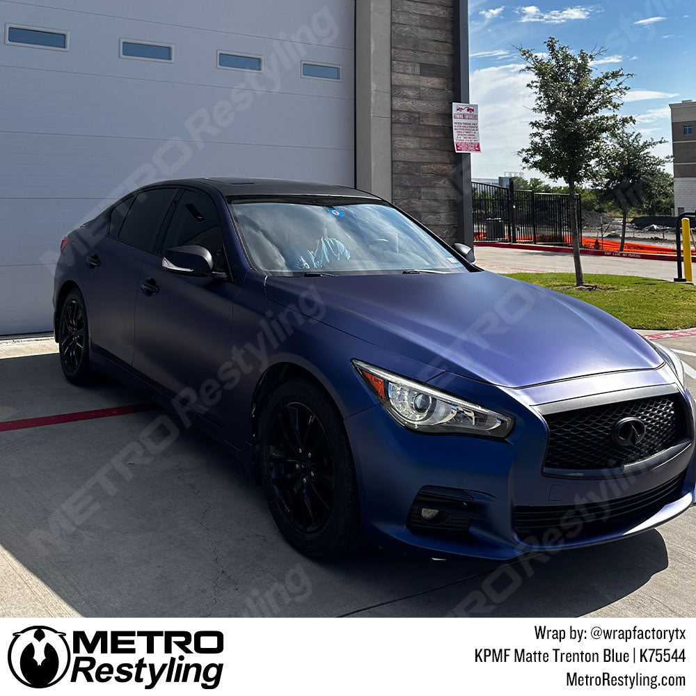 matte blue vinyl car wrap