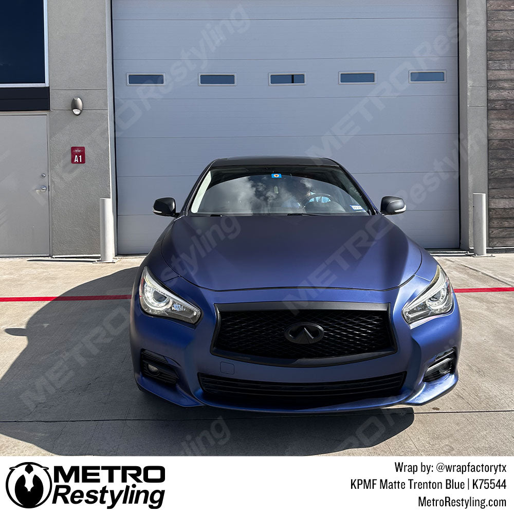 matte blue vinyl car wrap