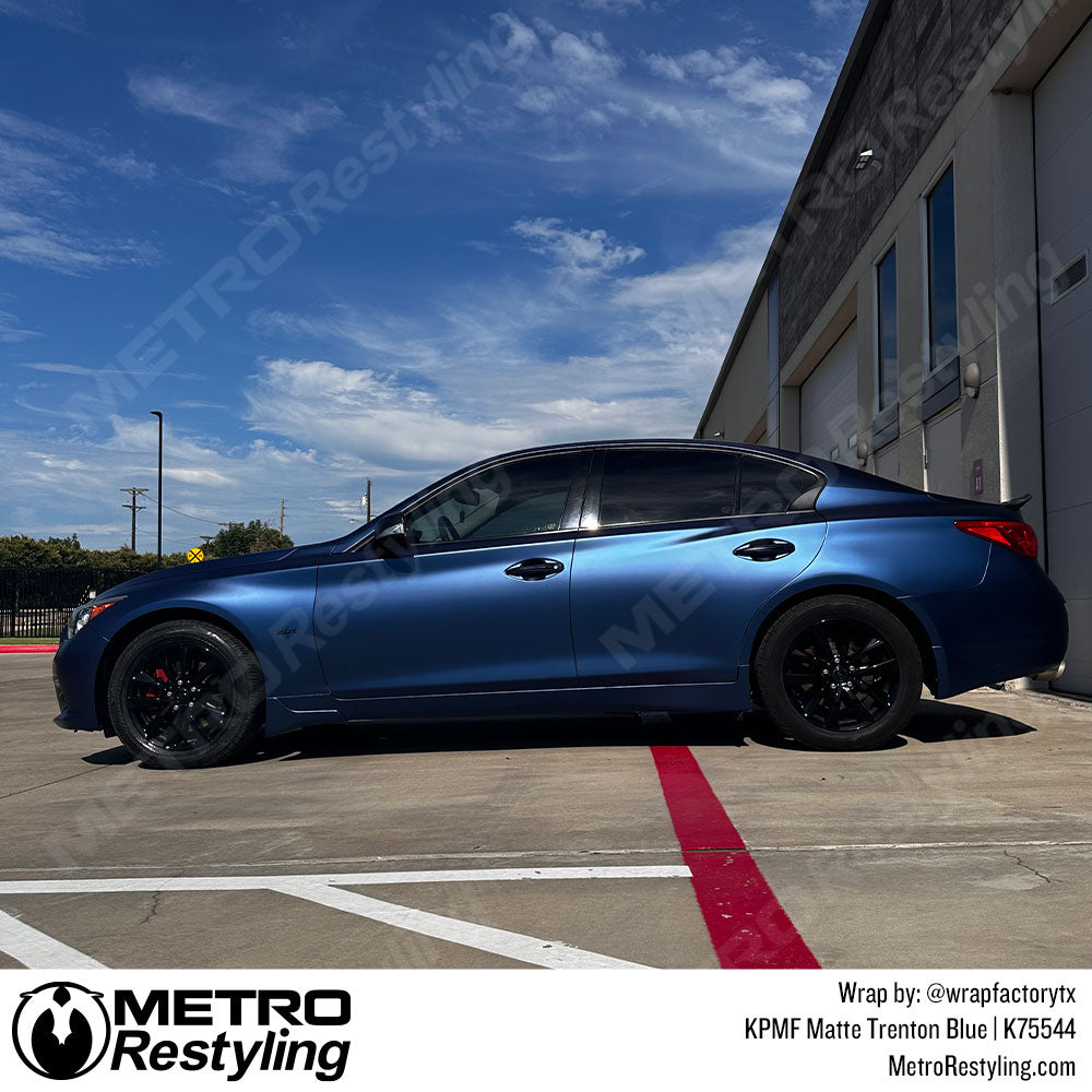 matte blue vinyl car wrap