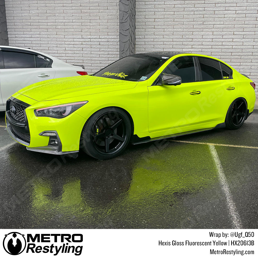Fluorescent Yellow Car Wrap