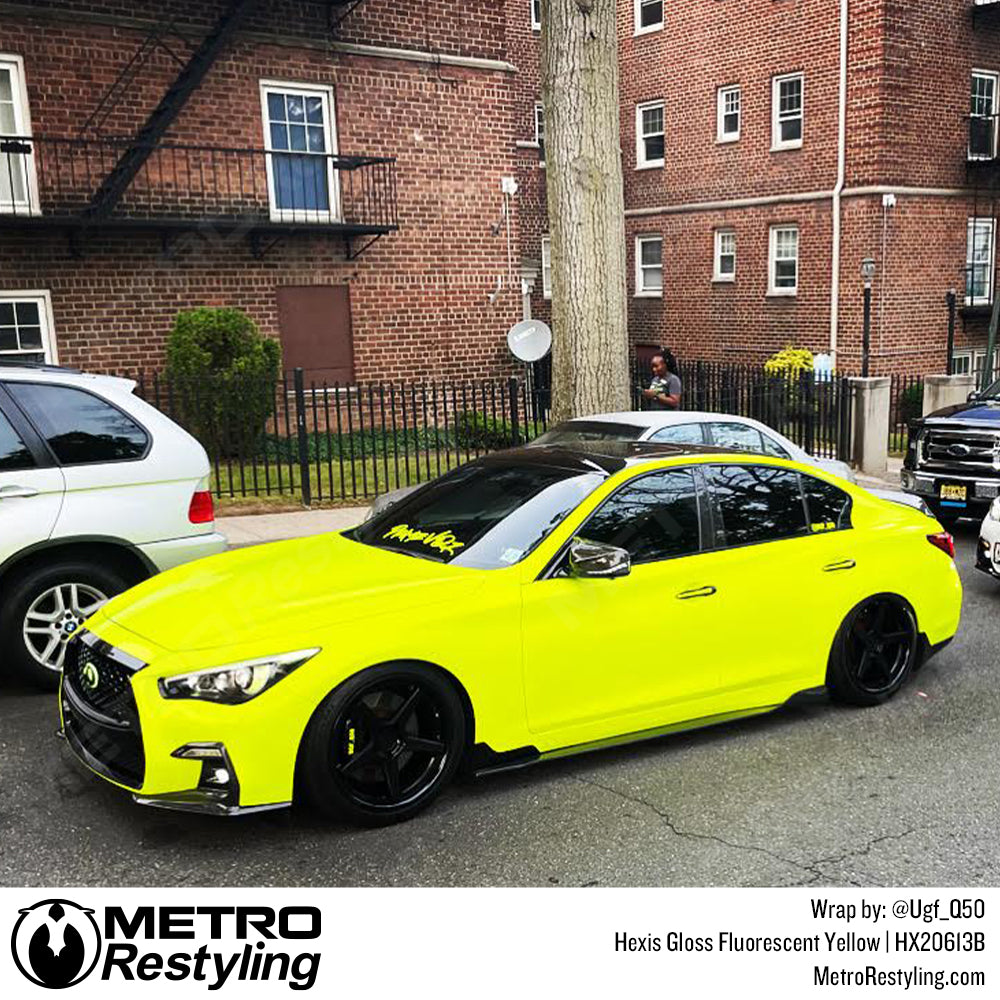 Fluorescent Yellow Car Wrap