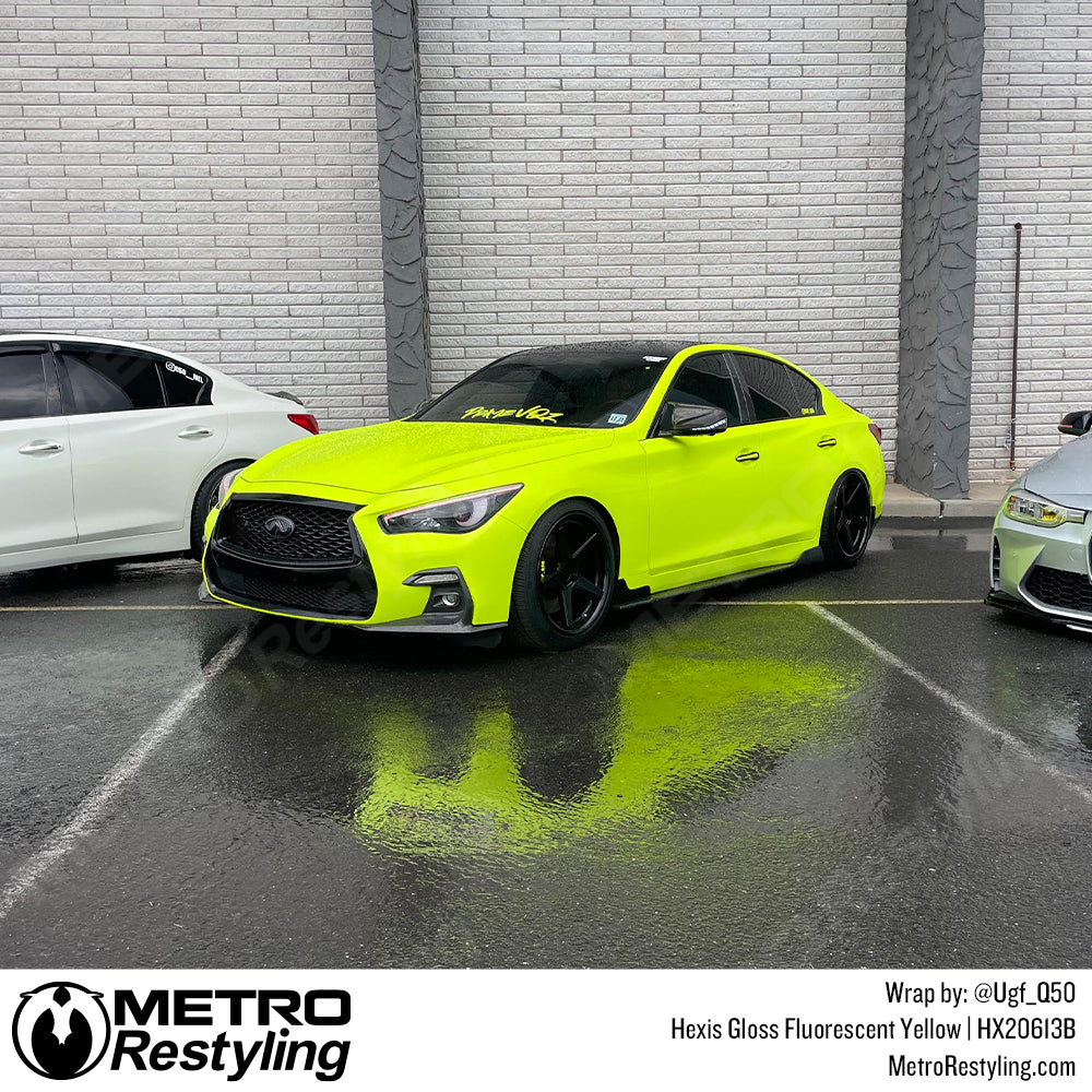 Fluorescent Yellow Car Wrap