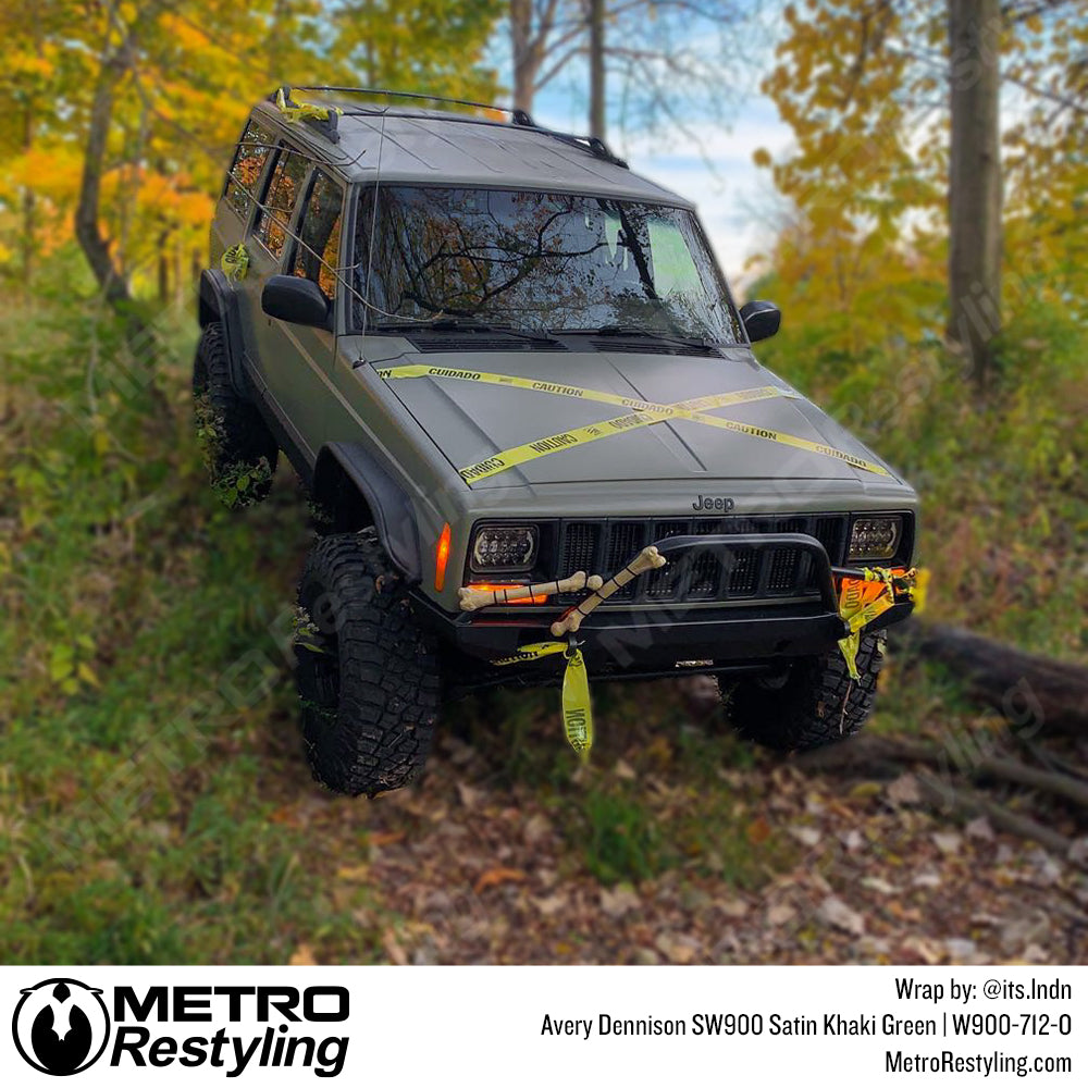 Khaki Green Jeep Vinyl Wrap