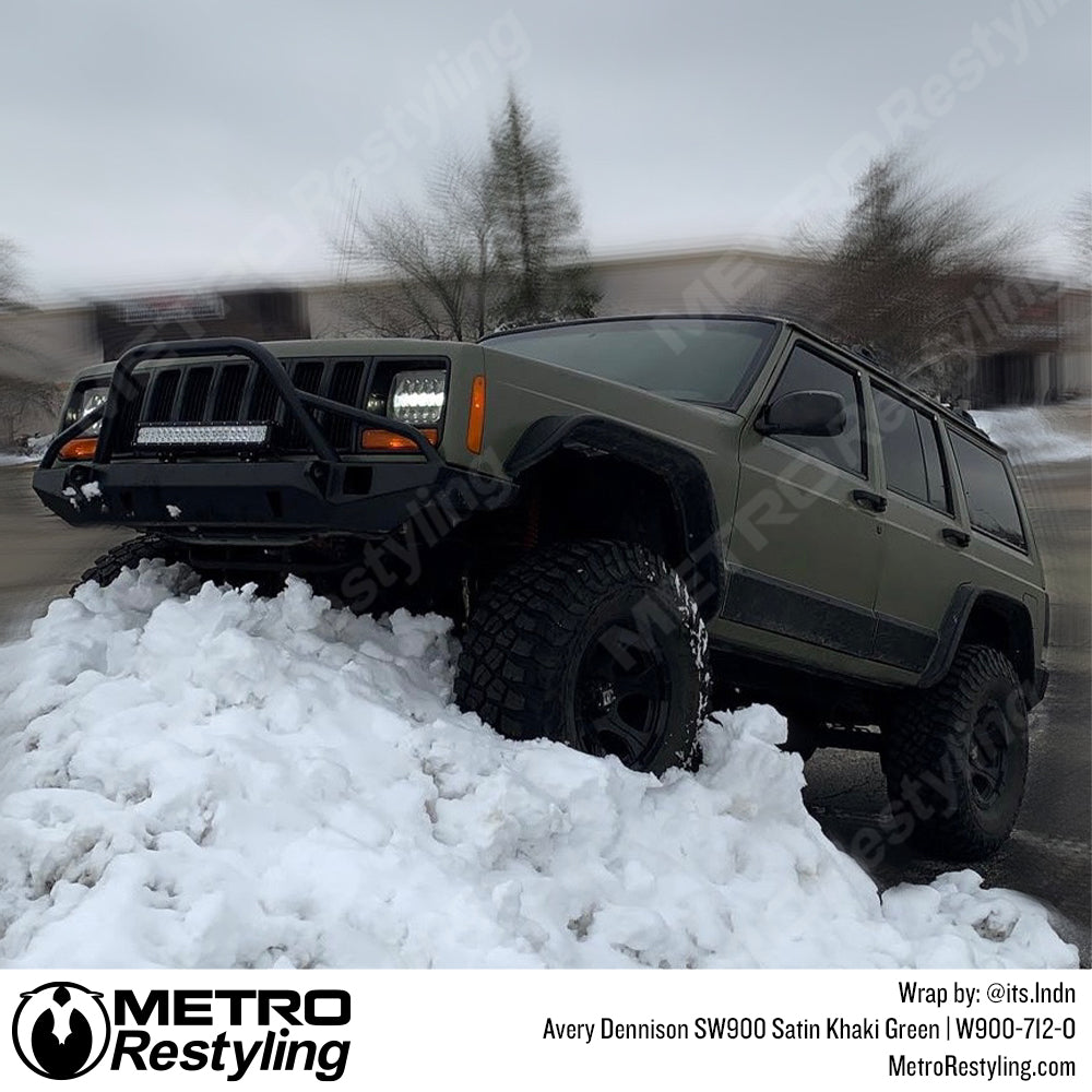 Khaki Green Jeep Vinyl Wrap