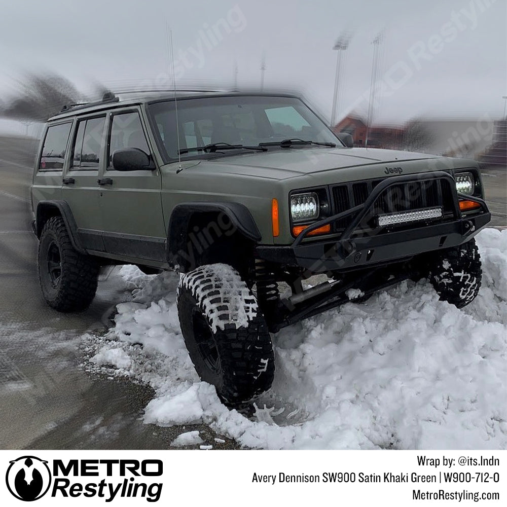 Khaki Green Jeep Vinyl Wrap