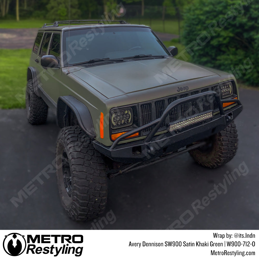 Khaki Green Jeep Vinyl Wrap