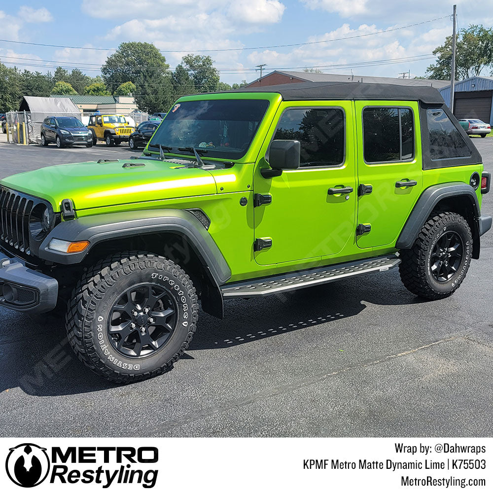 Lime Green Jeep Wrap