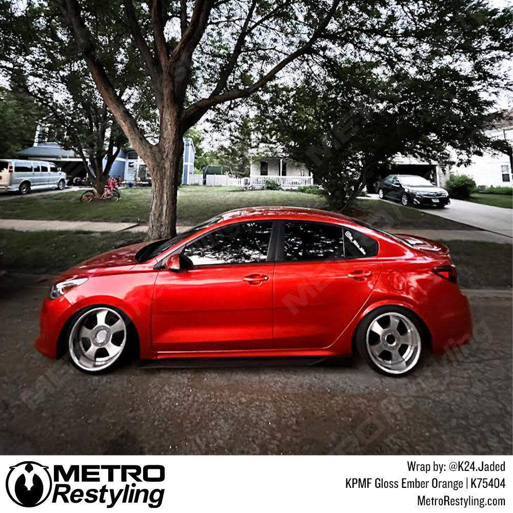 Orange Gloss Vinyl Wrapped Kia
