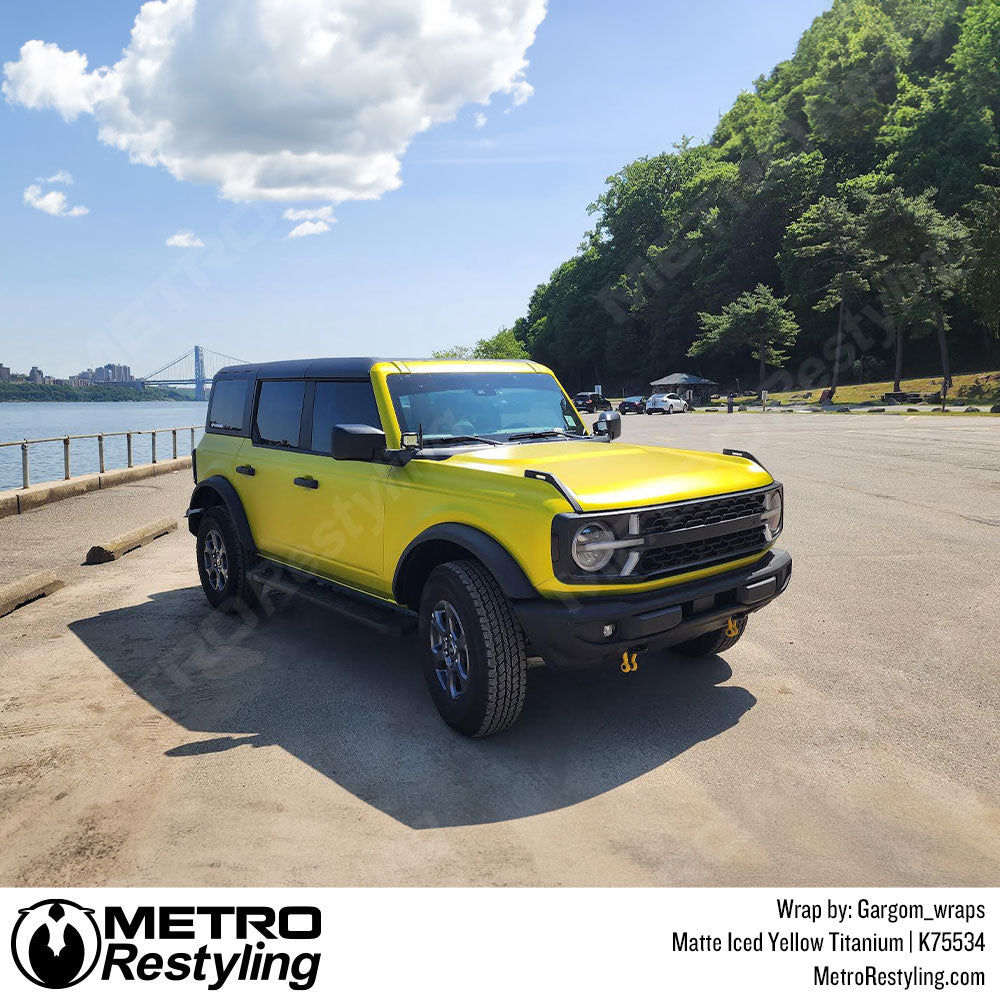 yellow ford bronco vinyl wrap