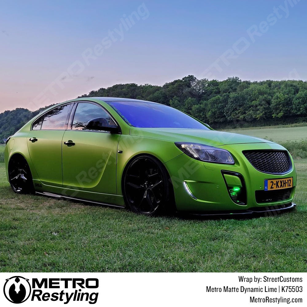 lime green car wrap
