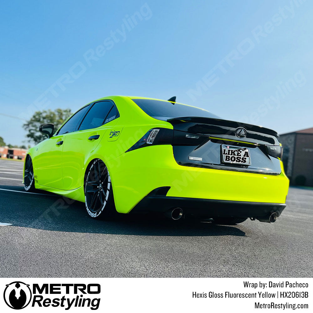 Neon yellow lexus vinyl wrap