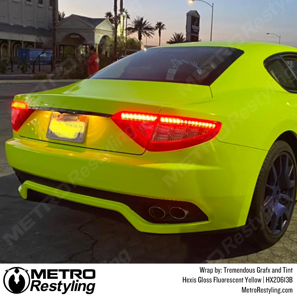 Fluorescent Yellow Car Wrap