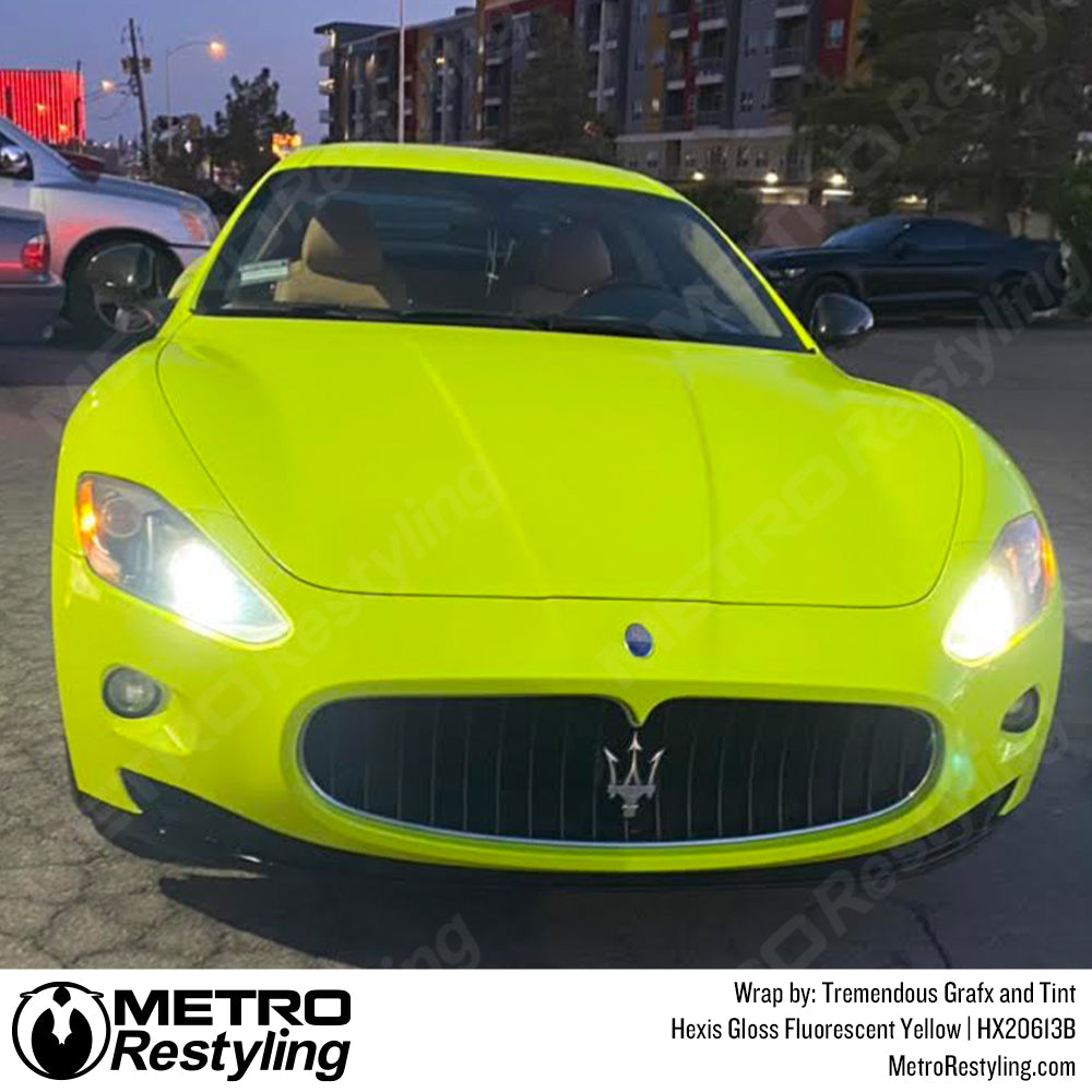 Fluorescent Yellow Car Wrap