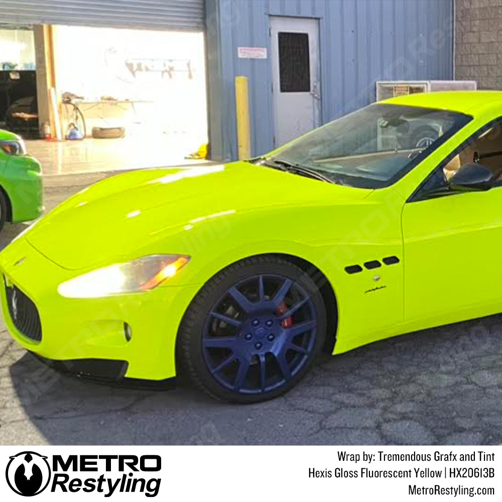 Fluorescent Yellow Car Wrap