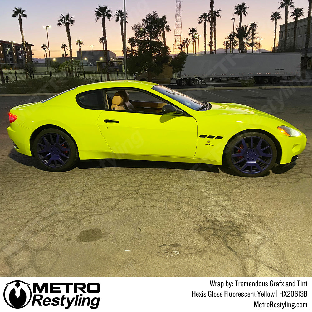 Fluorescent Yellow Car Wrap