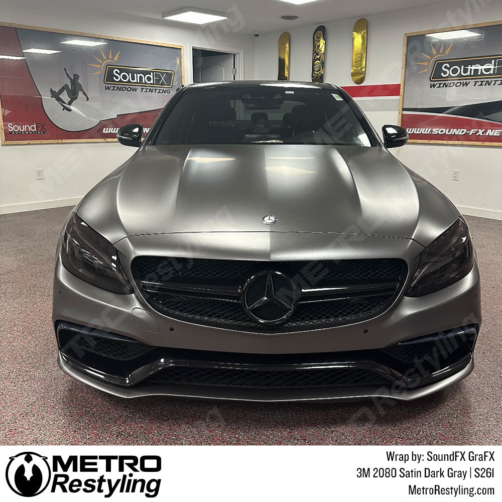 dark grey vinyl car wrap